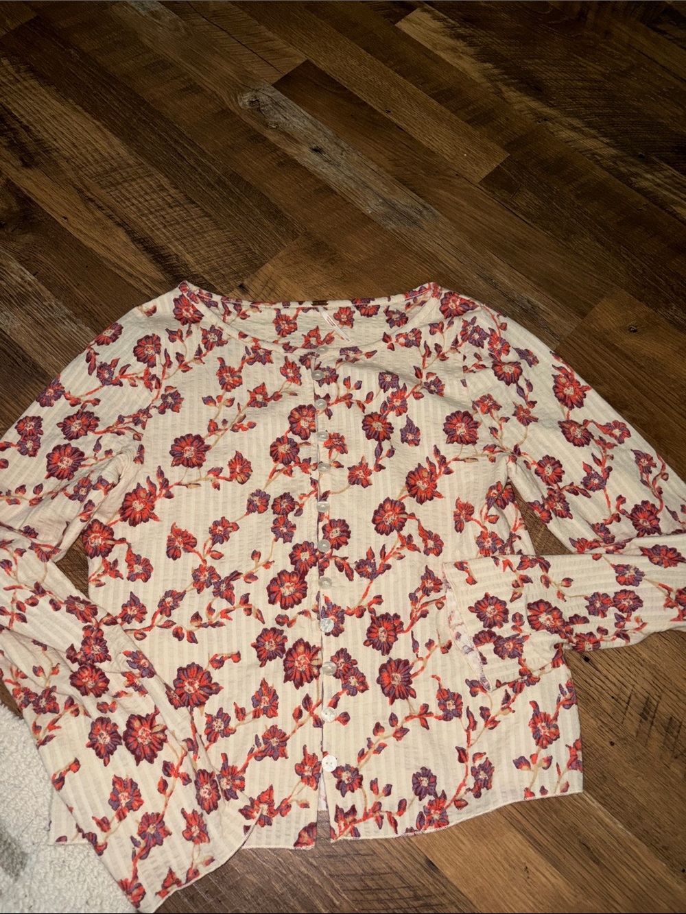 Free People Floral Print Top